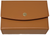 Tan Leather Card Case with Bee Playing Cards